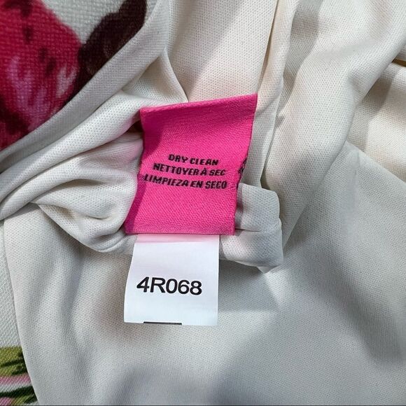 Betsey Johnson Bodycon Slit Hem Rose Print Sleeveless White Dress 12 - Picture 10 of 10